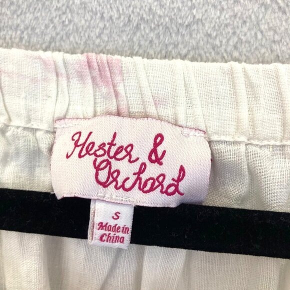 Hester & Orchard Floral Off Shoulder Top Small S Colorful Linen Blend Butterfly - Picture 3 of 10